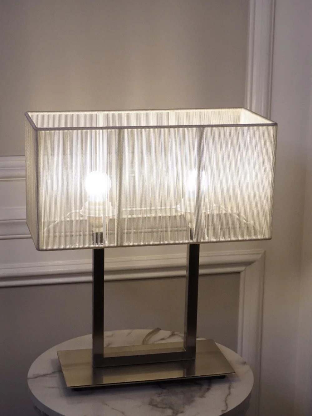 Crate&Barrel Set of Lamps with Silver Base
